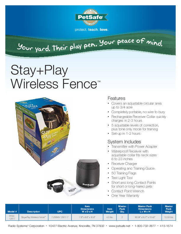 Petsafe Stubborn Dog Stay And Play Adjustable Wireless Fence